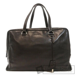 Prada logo embossed business bag leather